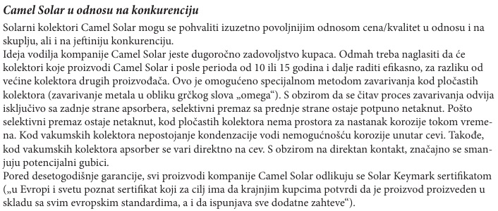 Camel Solar u odnosu na konkurenciju 908e0
