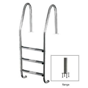 Merdevine Standard EKO AISI304 - 3 step. gum step - FLANŠA